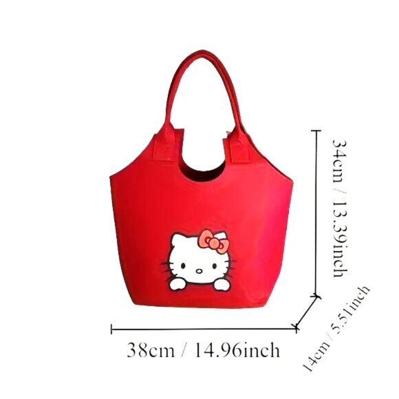 Hello Kitty Purse Tote Bag Travel Weekend Sanrio Beach Trendy Stylish Glam Cute - Picture 3 of 3